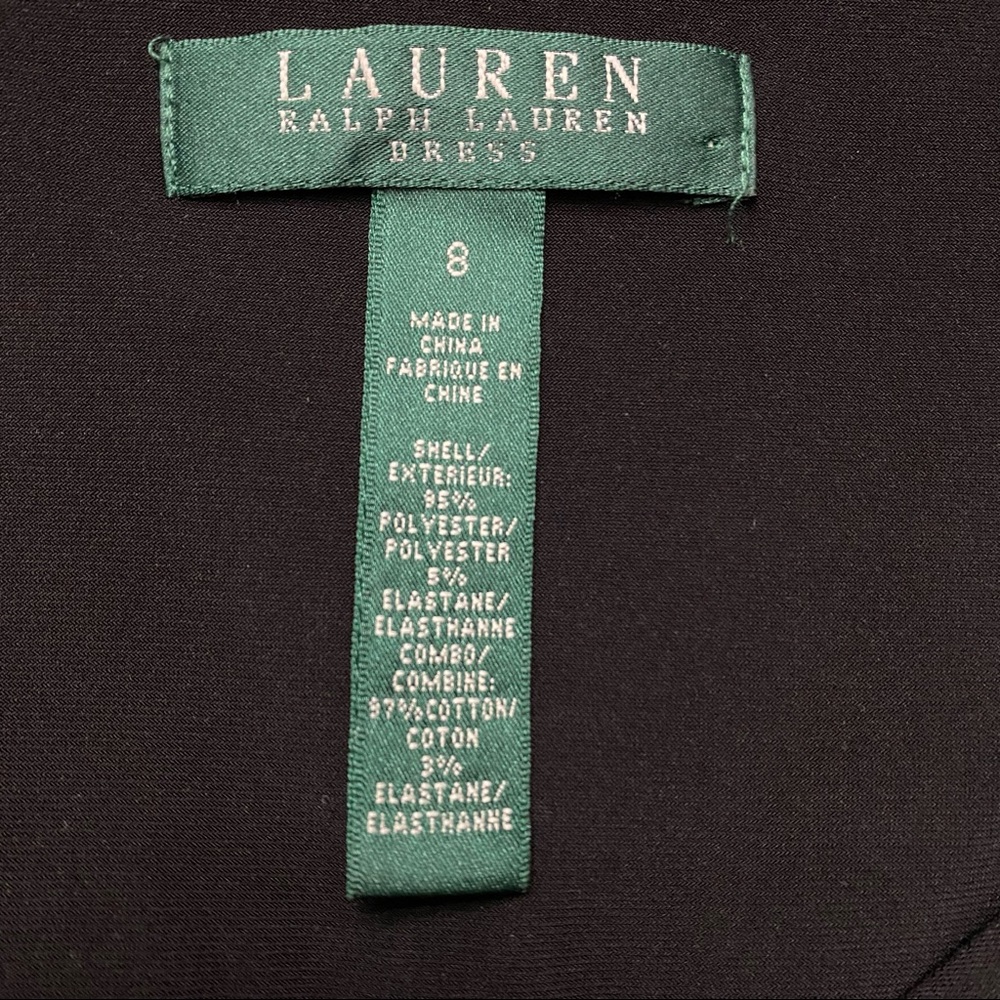 Lauren Ralph Lauren Black 3/4 sleeve button front Dress size 8 - Picture 8 of 13